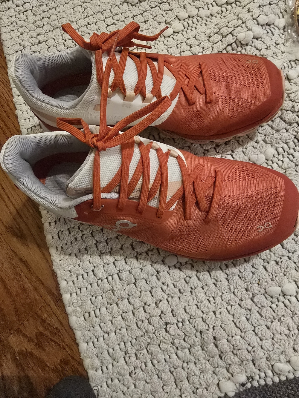 On Running Orange and Gray Women's Running Sneakers